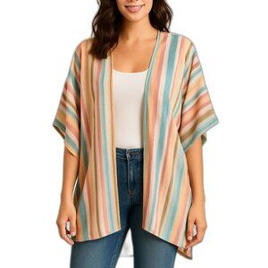 Moon Orchid Multicolor Striped Kimono | Size Large